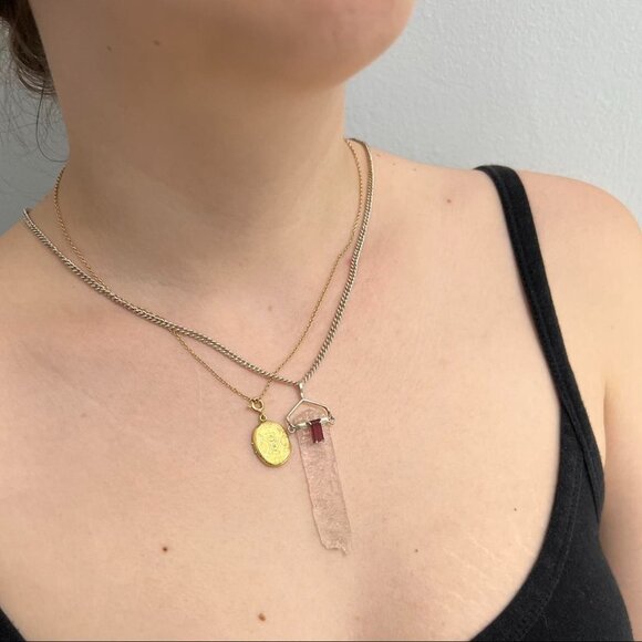 Mystical Quartz Pendant in Sterling Silver and Tourmaline Gemstone - Picture 8 of 8